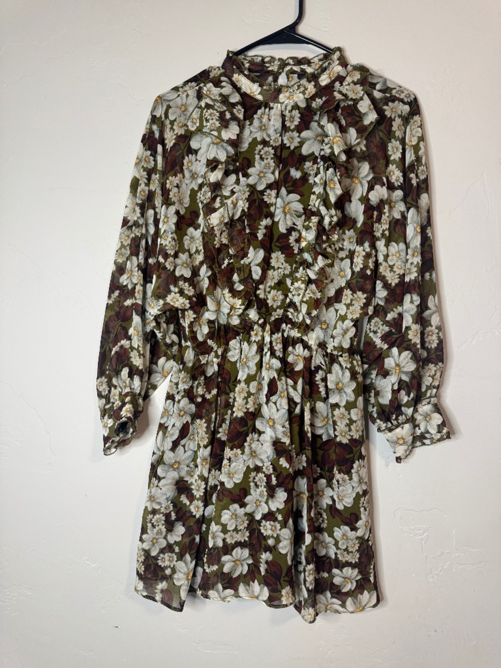 ZARA Brown Floral Mini Dress, Size M